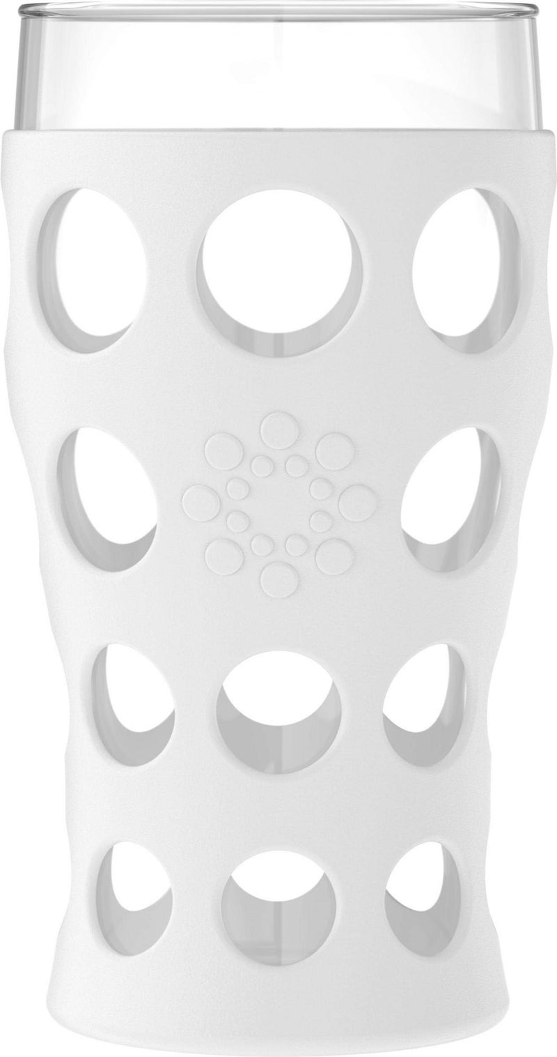 Lifefactory 20-Ounce Beverage Glasses with Protective Silicone Sleeves, 4 Count (Pack of 1), Optic White, LF340141C4 - Image 2